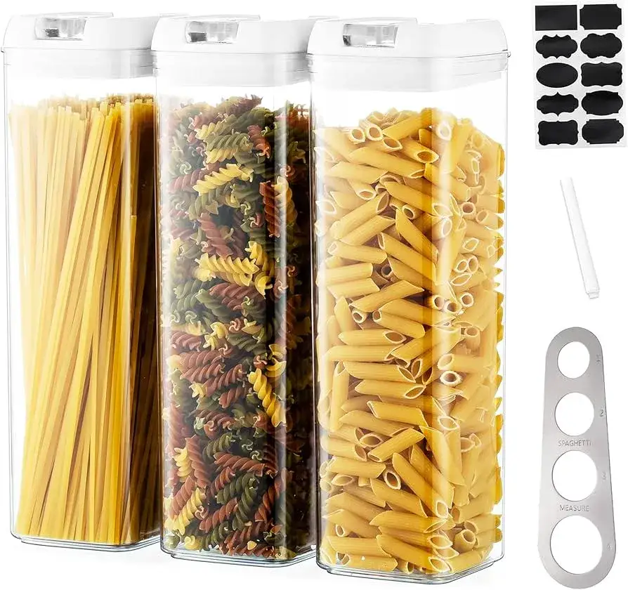 różne pojemniki na makaron spaghetti materiały