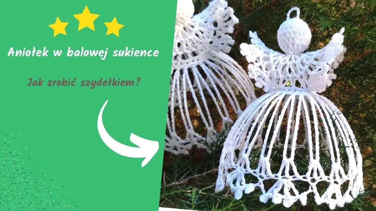 szydełkowy aniołek na choinkę