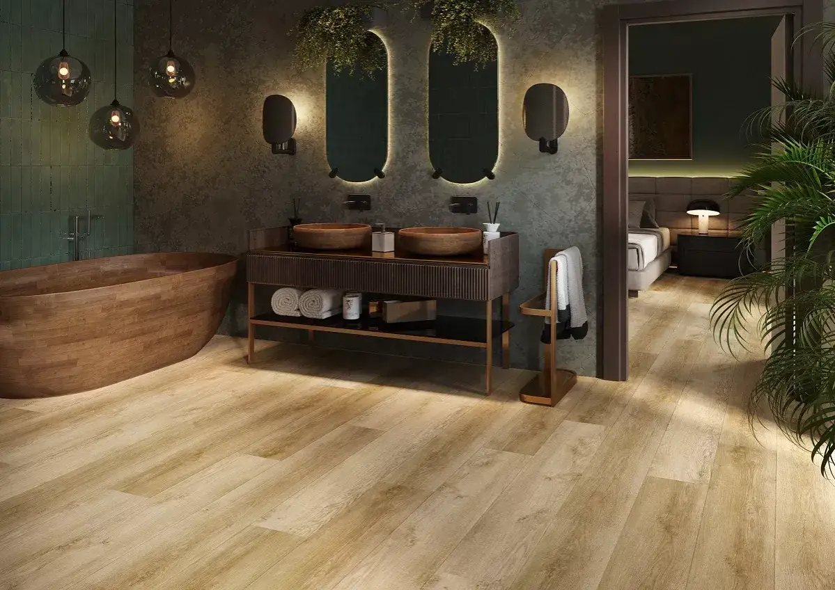 nowoczesne panele podłogowe w łazience