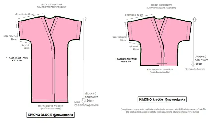 jak uszyć narzutkę kimono z jednego kawałka materiału