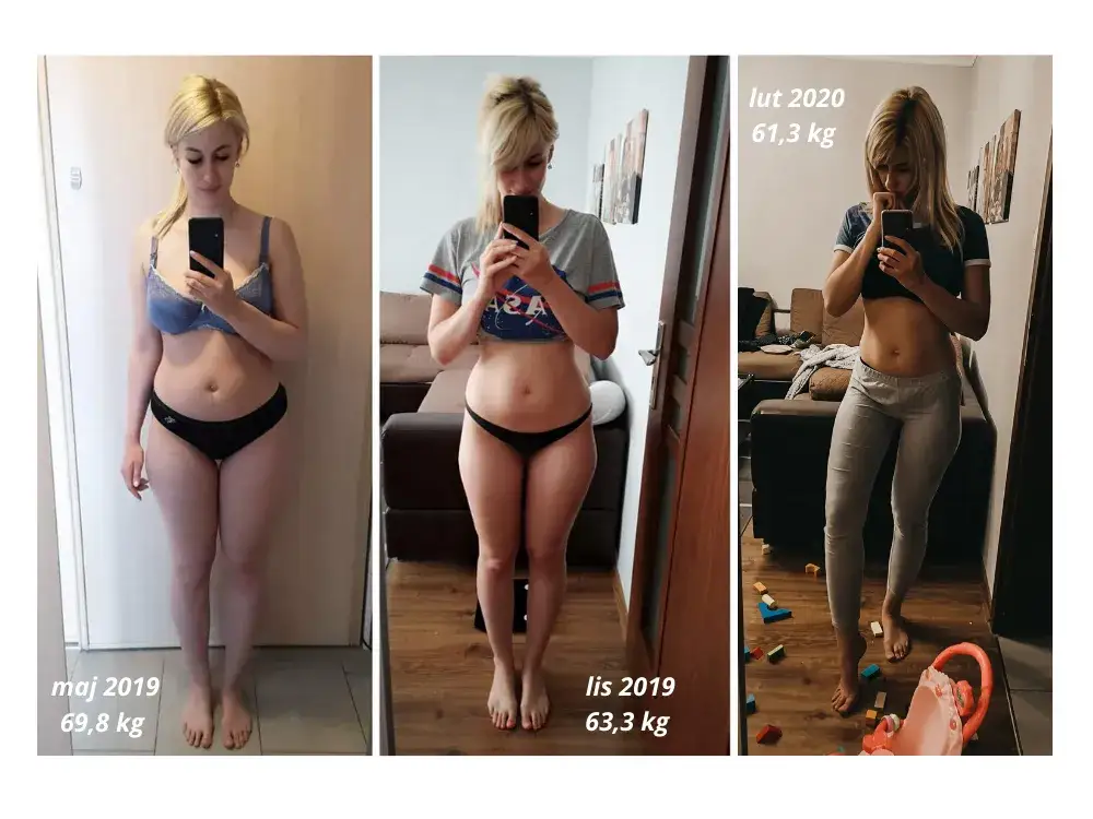 Grafika por&oacute;wnująca efekty diety z suplementacją i bez