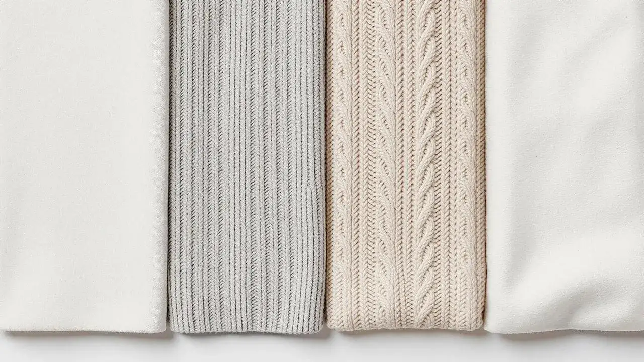 różne rodzaje dzianin na sweter