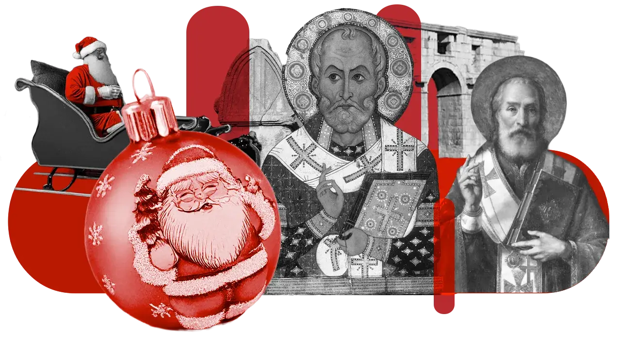 Ewolucja wizerunku Świętego Mikołaja grafika