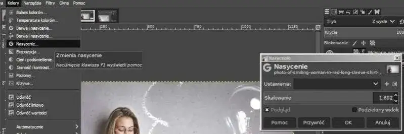 GIMP interfejs łączenie zdjęć warstwy