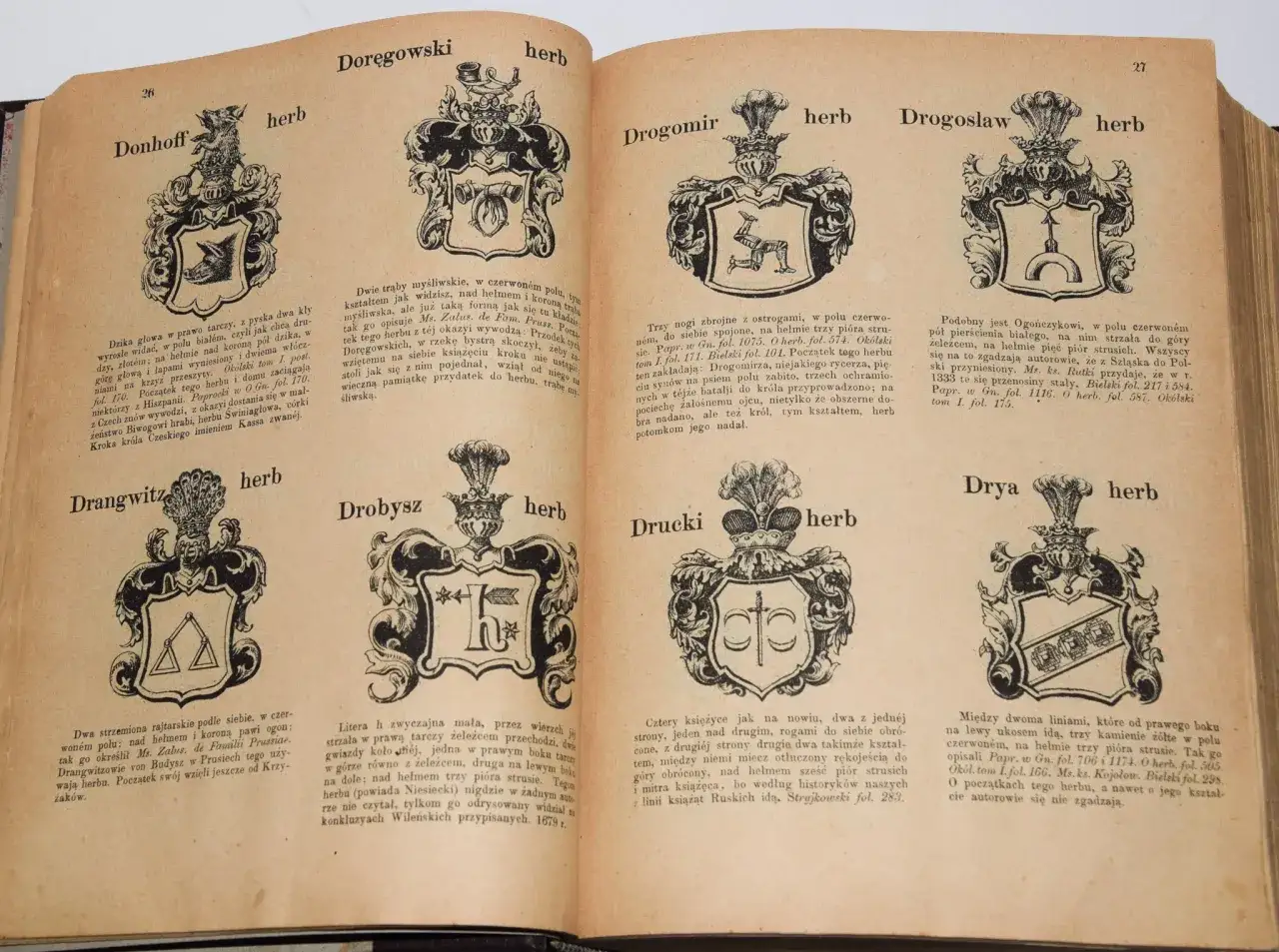 strona z herbarza Niesieckiego lub Bonieckiego