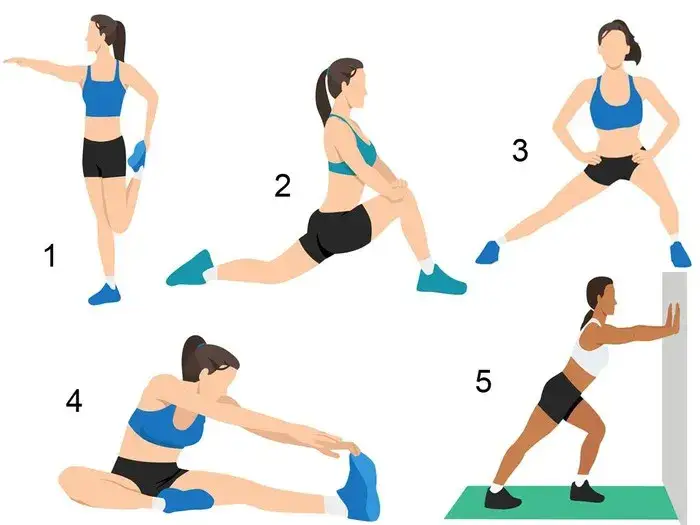 przykładowe ćwiczenia rozciągające mięśnie n&oacute;g i plec&oacute;w