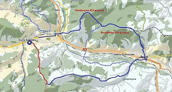 Szlaki turystyczne Beskid Makowski Sucha Beskidzka