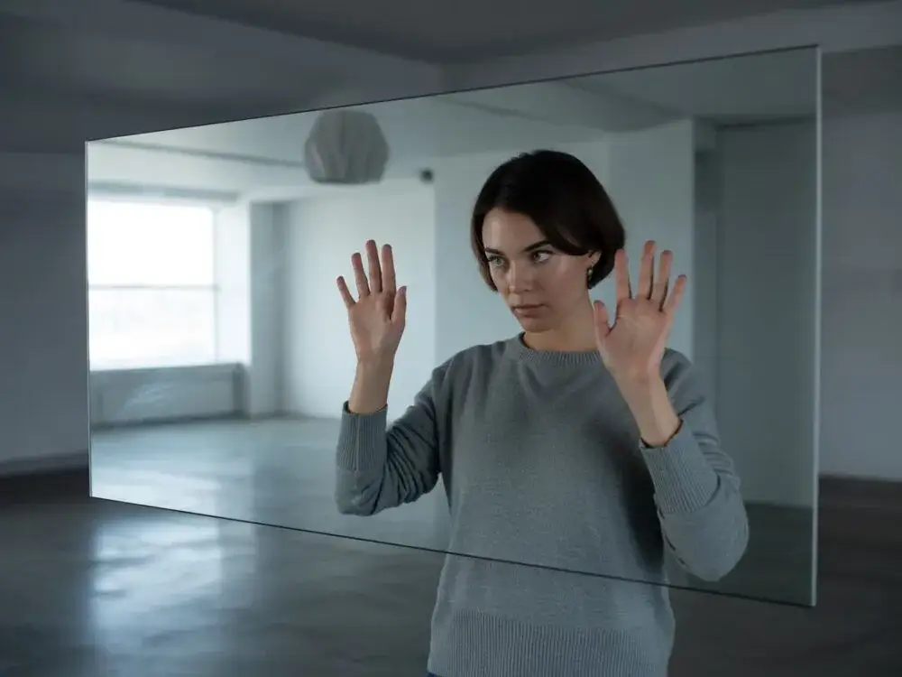 Test latarki na lustrze weneckim