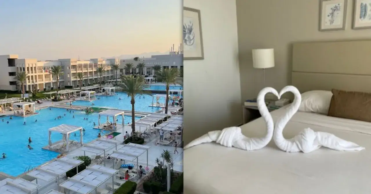 Relaks przy basenie i ręczniki w kształcie łabędzi w pokoju. Idealny all inclusive w Egipcie, gdzie alkohol leje się strumieniami.