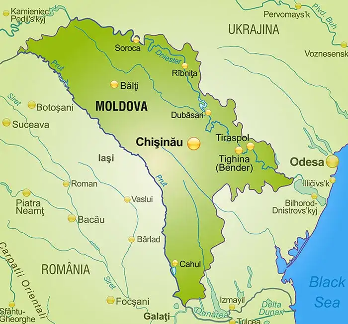 Mapa Mołdawii w Europie
