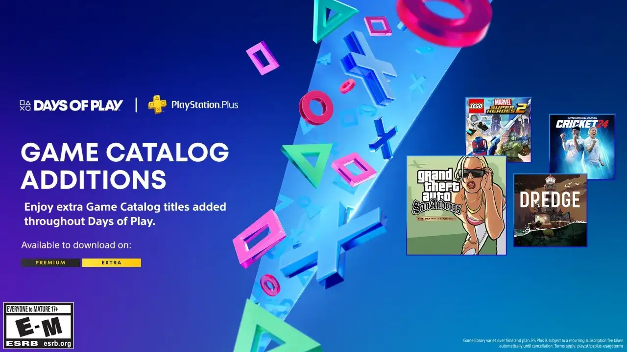 Nowe gry w katalogu PlayStation Plus Extra! Ciesz się Grand Theft Auto: San Andreas, LEGO Super Heroes 2 i innymi.