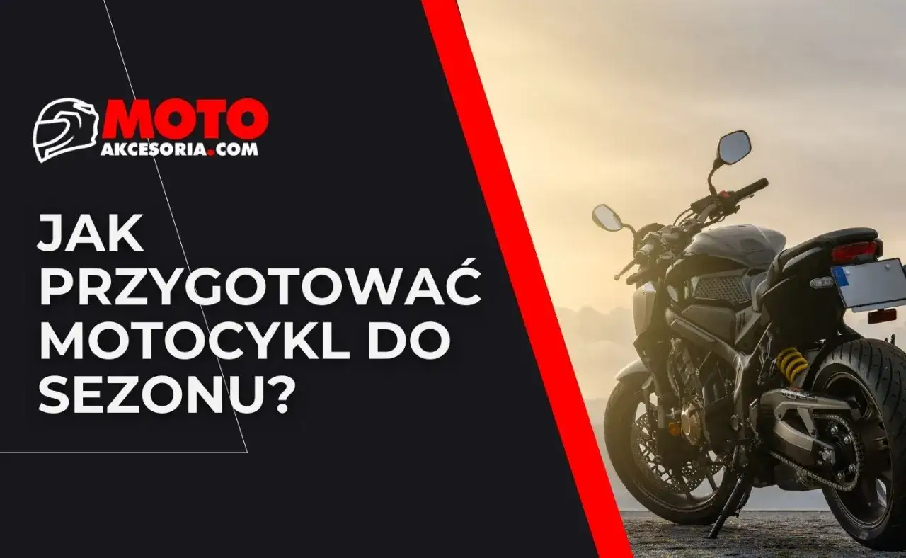 Czarny motocykl gotowy na nowy sezon. Jak przygotować maszynę do sezonu? Logo MOTOAKCESORIA.COM.
