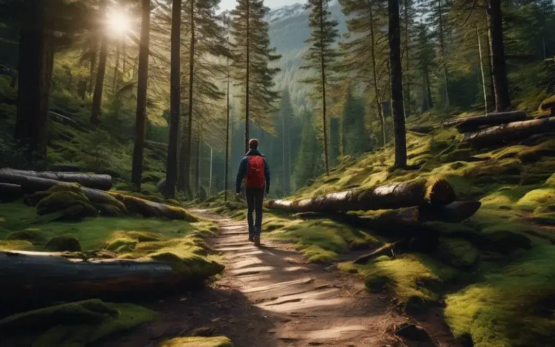 Osoba pokonująca przeszkody na drodze do celu