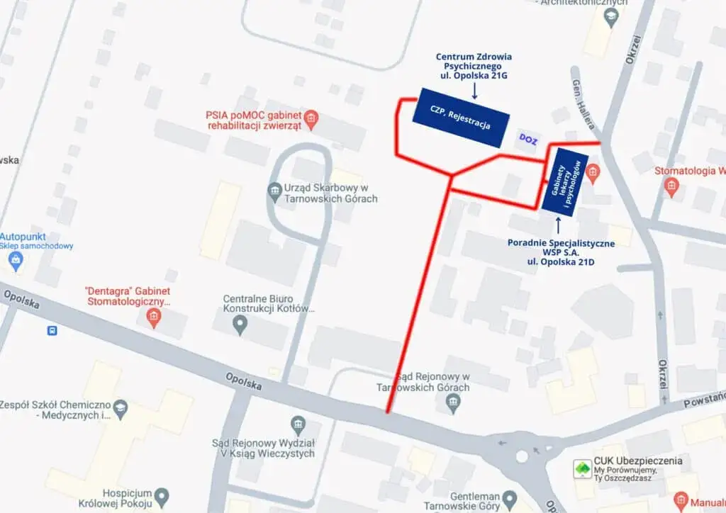 Centrum Zdrowia Psychicznego mapa