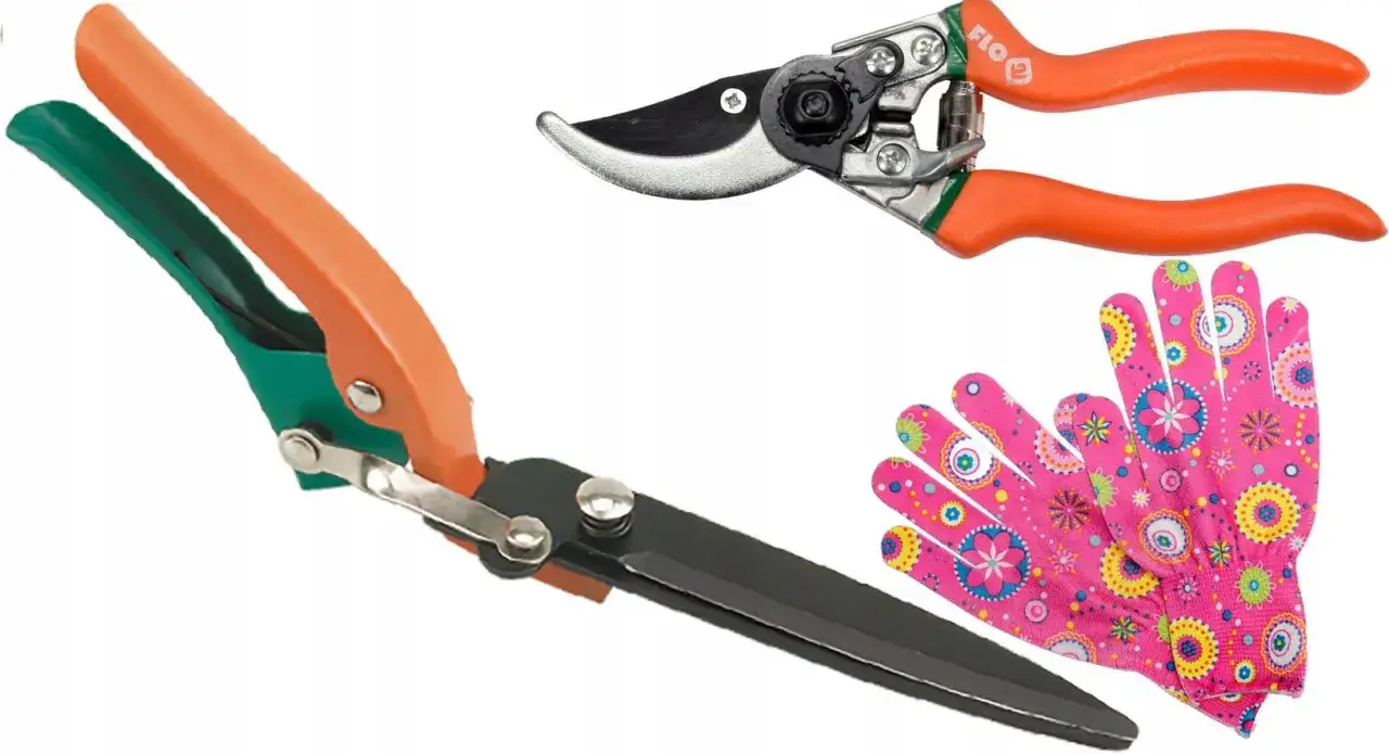 ostry sekator do r&oacute;ż i rękawice