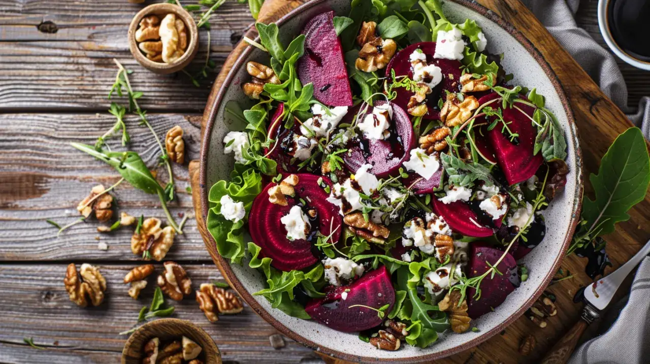 Zdjęcie Buraki z kozim serem: Wykwintna sałatka w 15 minut dla wszystkich gości