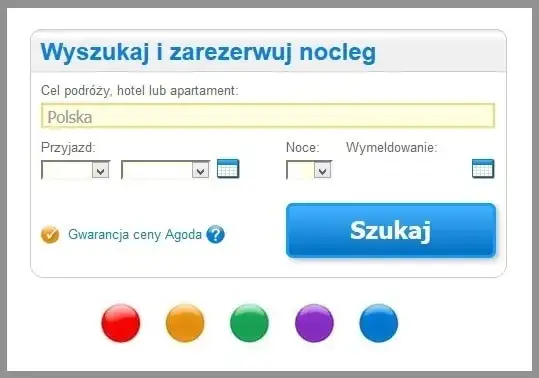 porównywarka cen noclegów interfejs