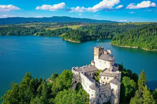 Jezioro Czorsztyńskie zamek Niedzica panorama