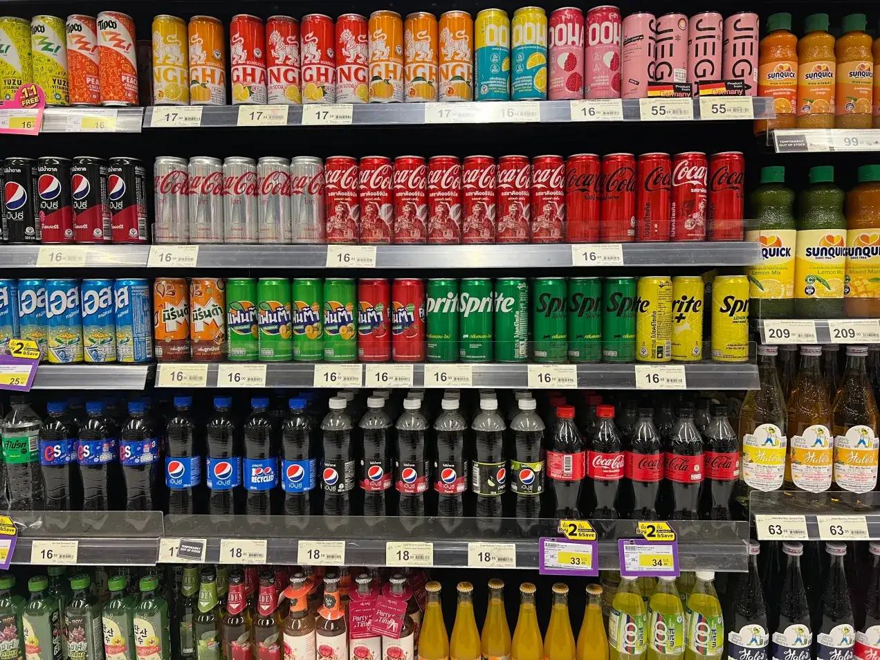 napoje gazowane zero cukru p&oacute;łka sklepowa