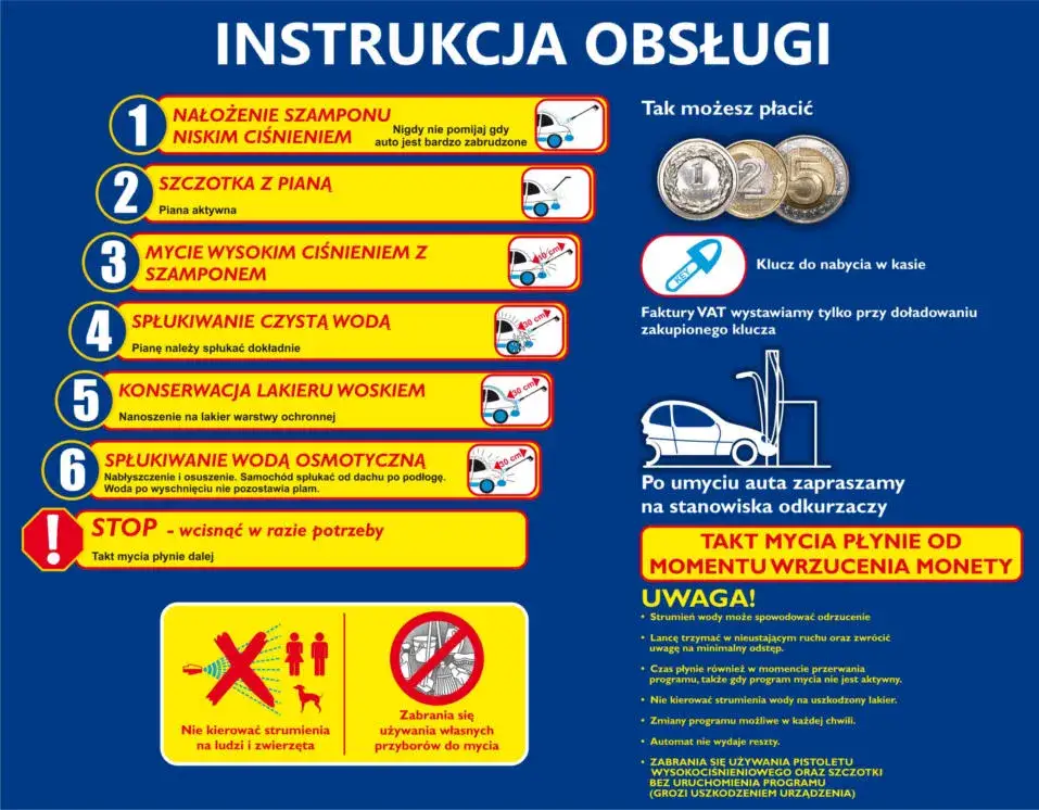 mycie samochodu na myjni bezdotykowej instrukcja