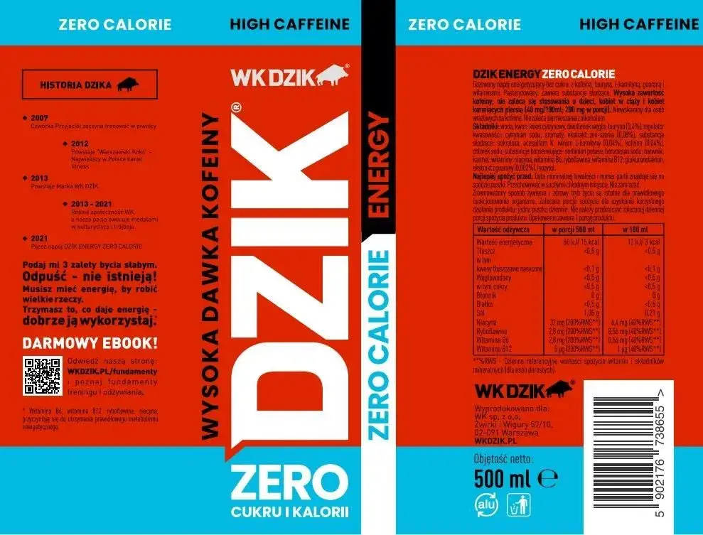skład napoju energetycznego Dzik
