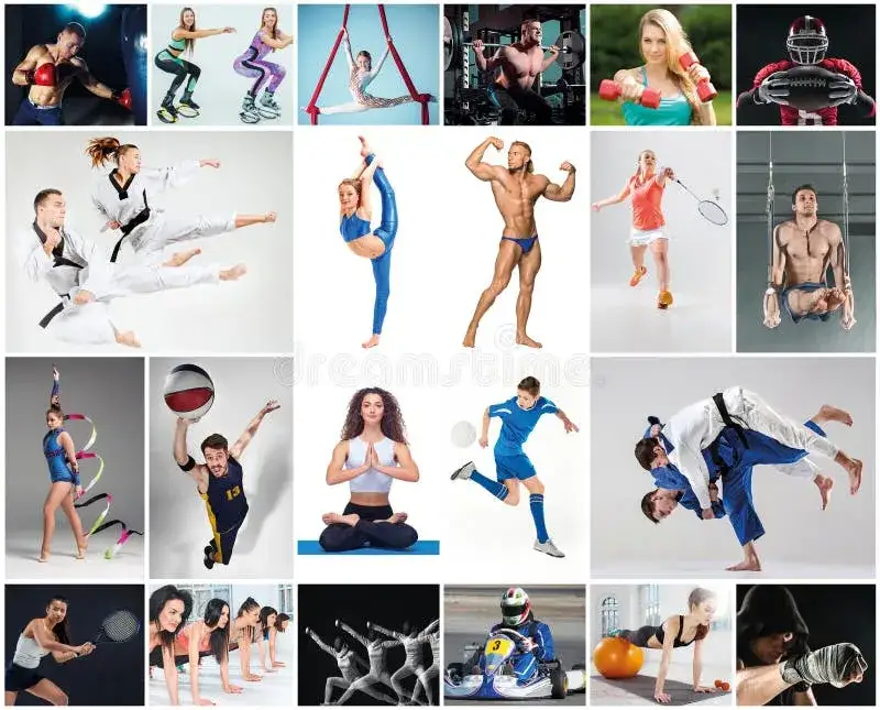 Diferentes tipos de entrenamiento f&iacute;sico collage