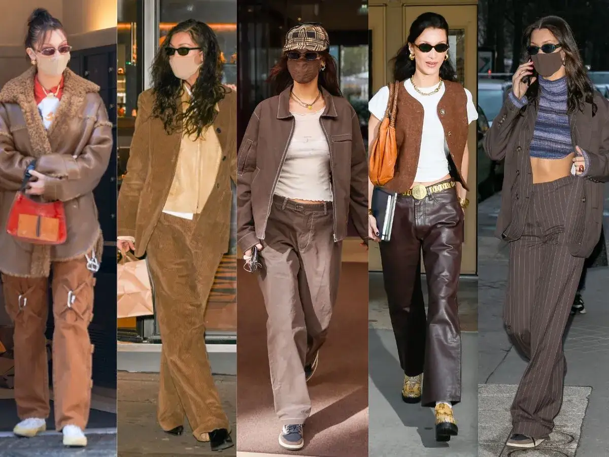 Brązowa bluza stylizacje smart casual z eleganckimi spodniami