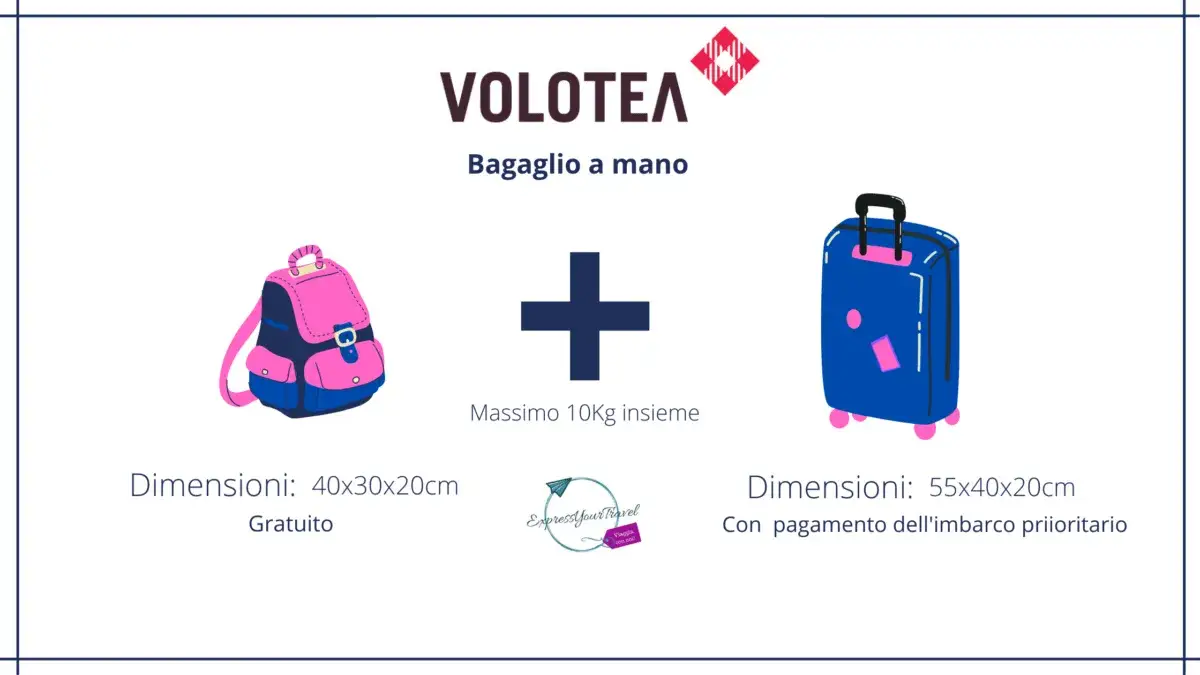 Volotea bagaglio a mano vs borsa piccola misure