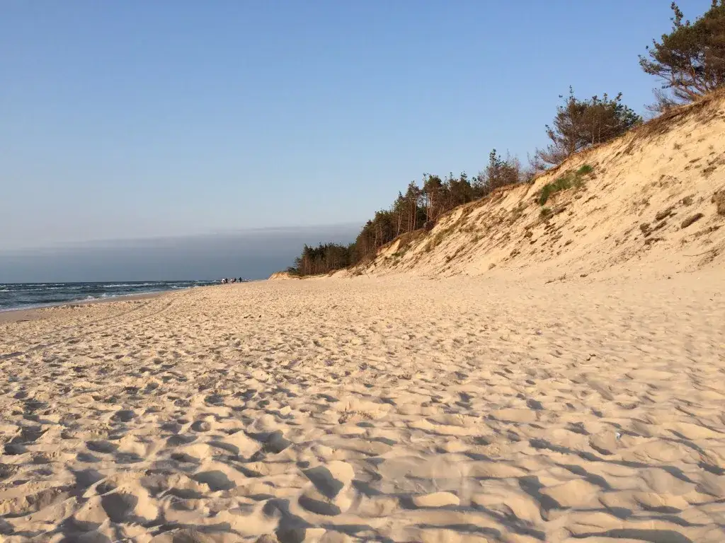 Pusta plaża jesienią w Słowińskim Parku Narodowym