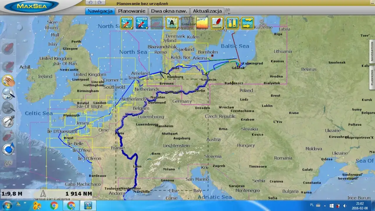 Mapa Szczecin odległość do morza Bałtyckiego