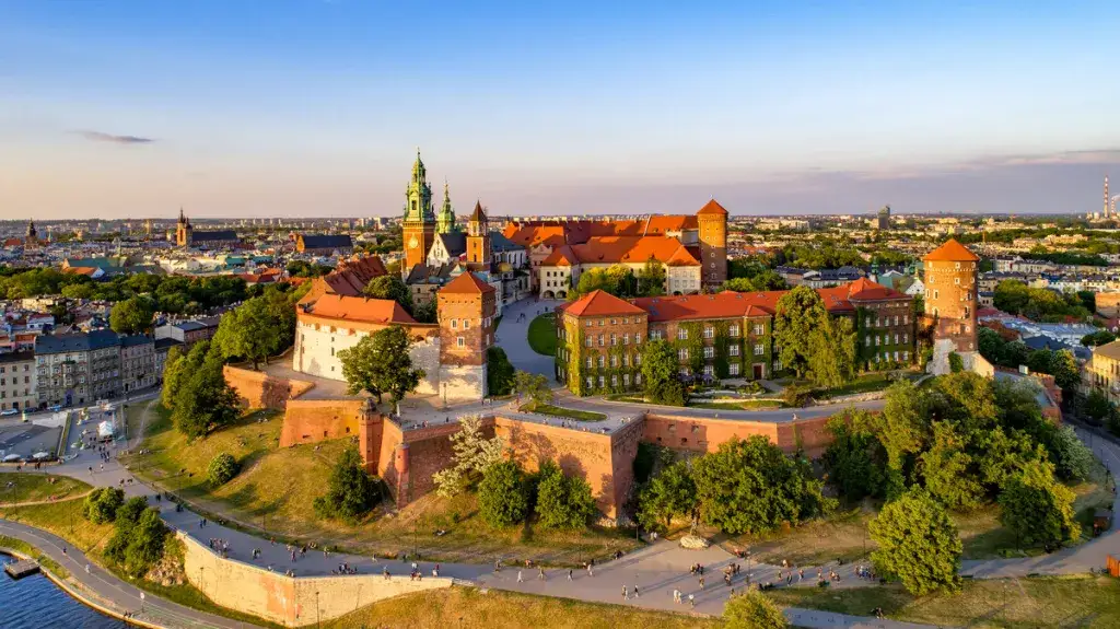 Wawel z lotu ptaka, Zamek Kr&oacute;lewski i Katedra