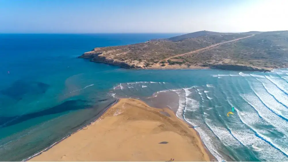 Prasonisi spotkanie dw&oacute;ch m&oacute;rz windsurfing kitesurfing