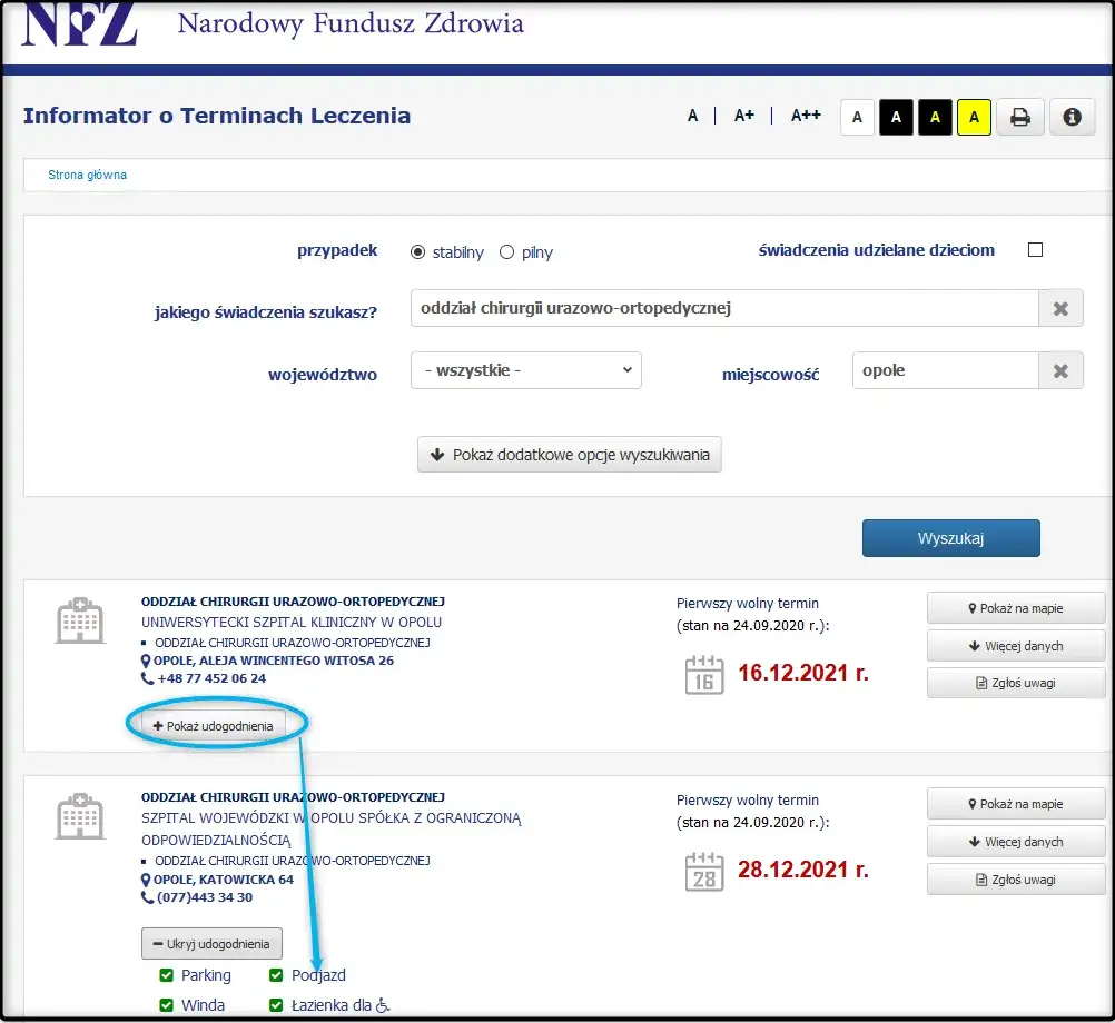 informator nfz terminy leczenia instrukcja