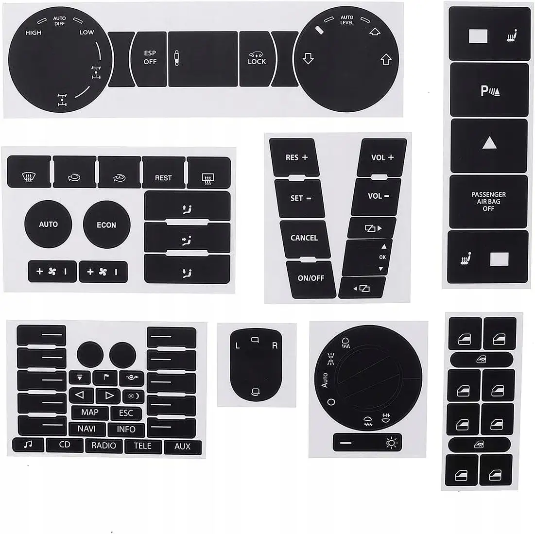 Panel radia samochodowego przyciski