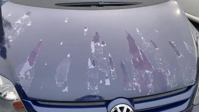 uszkodzony lakier samochodowy po użyciu płynu do naczyń