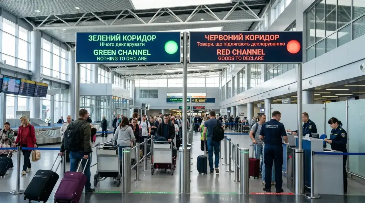 Na lotnisku w Ukrainie pasażerowie wybierają zielony lub czerwony korytarz. Zastanawiasz się, ile alkoholu z Ukrainy możesz przywieźć?