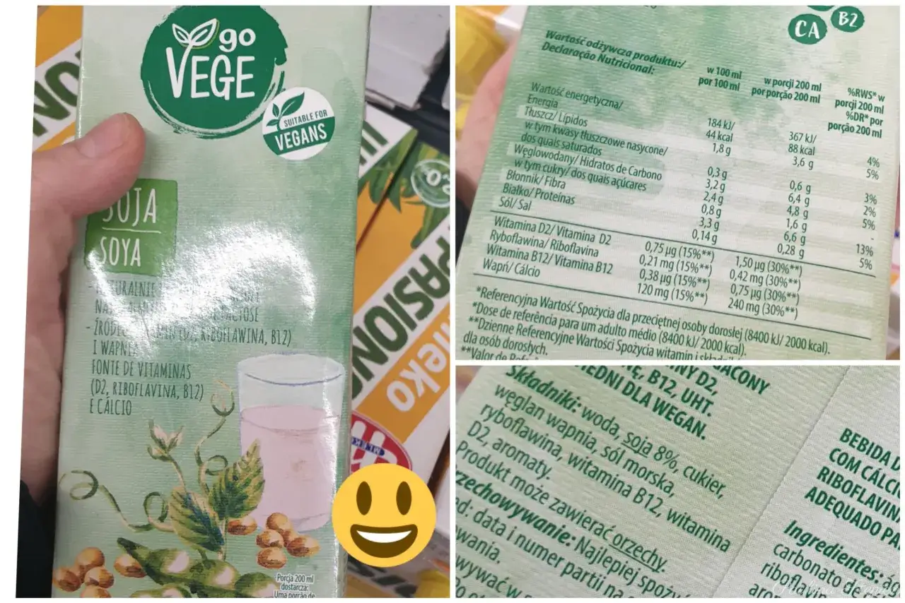 Szklanka mleka sojowego na stole