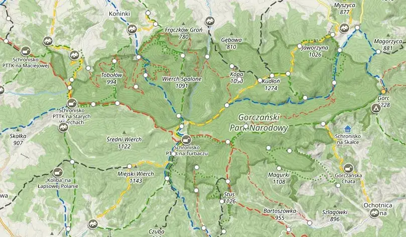 polskie góry z dzieckiem mapa