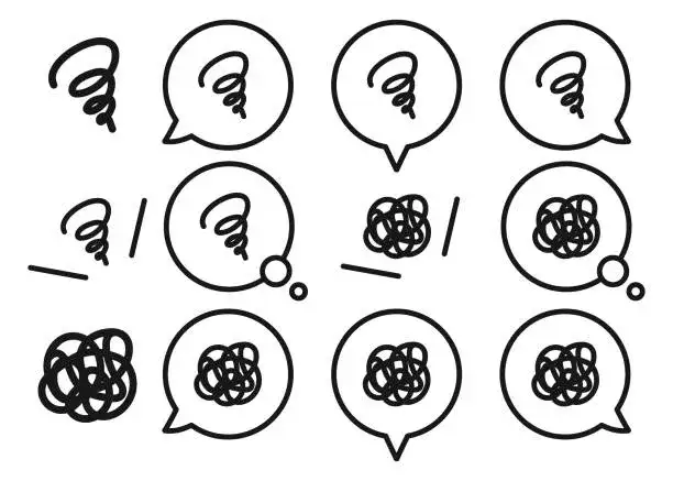 Symbol niepokoju i zamartwiania się, stylizowana grafika