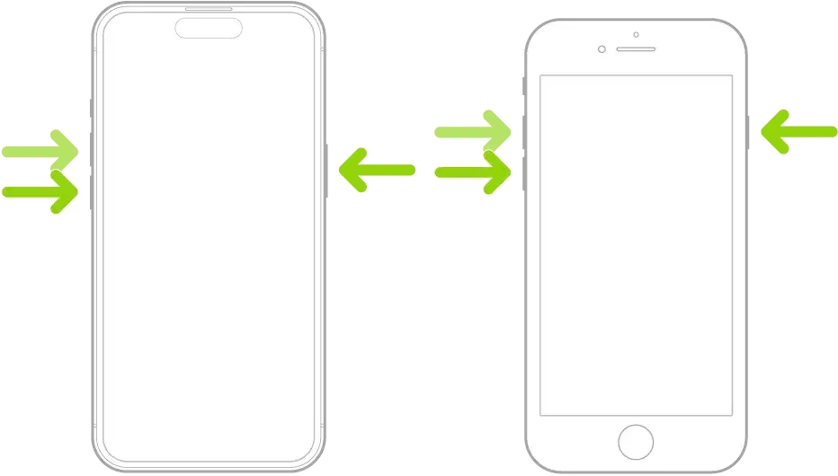 Przyciski resetu iPhone'a modele