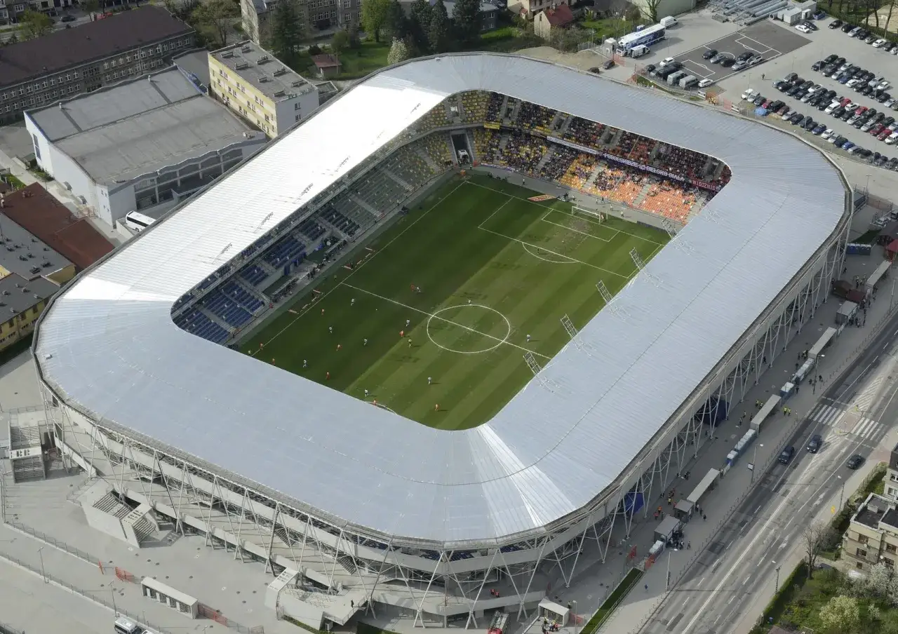 Stadion Miejski Bielsko-Biała z lotu ptaka