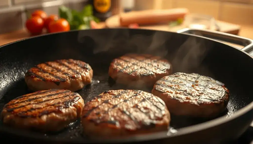 błędy smażenie burgera dociskanie łopatką