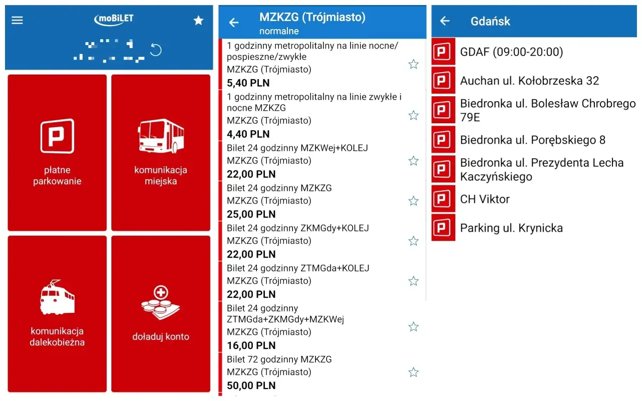 Por&oacute;wnanie aplikacji komunikacja miejska Polska