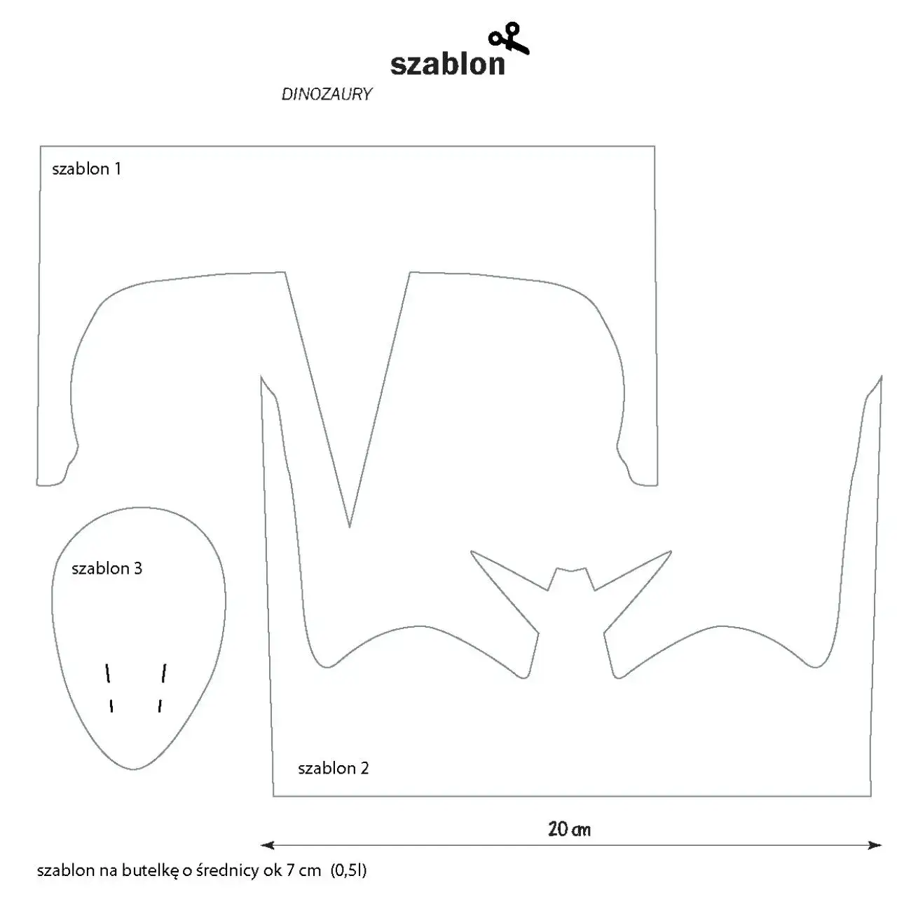 Proste wzory dinozaur&oacute;w z butelek