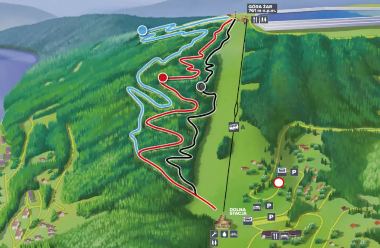 Parkingi pod Górą Żar Międzybrodzie Żywieckie