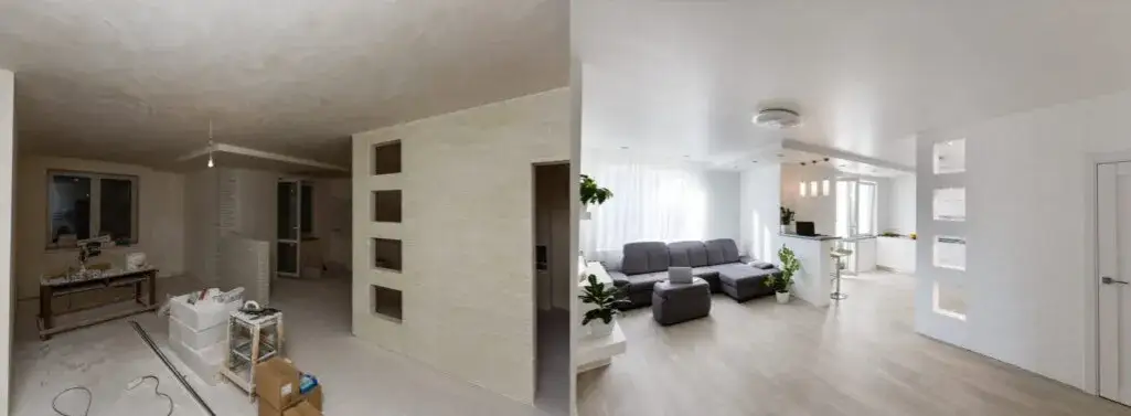 Remont mieszkania 50m2 przed i po, różne standardy wykończenia