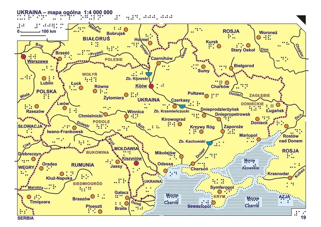 Mapa Czarnobyl Ukraina położenie Kij&oacute;w