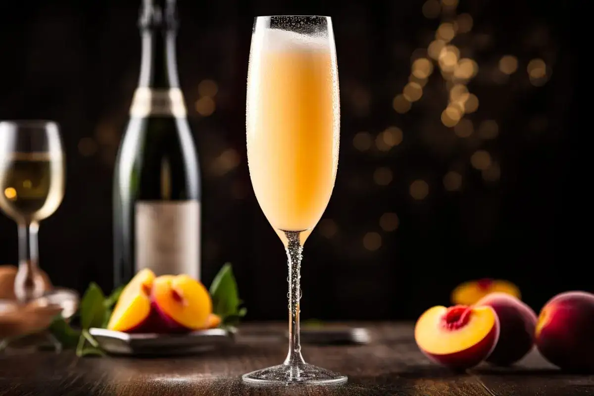 Orzeźwiające koktajle z Prosecco a Szampanem, podane z brzoskwiniami. Idealne na letnie wieczory.