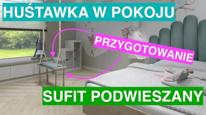Montaż huśtawki w suficie podwieszanym