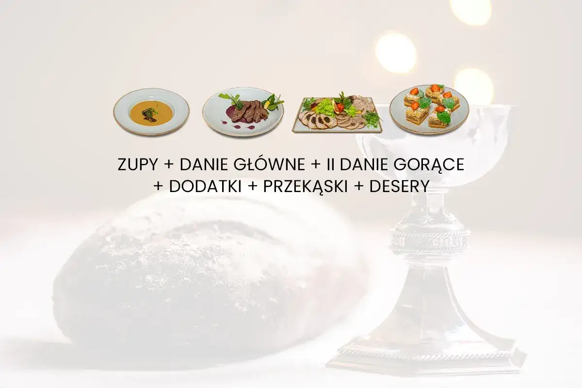 Zupy, dania gł&oacute;wne, gorące, dodatki, przekąski i desery. Dowiedz się, ile kosztuje catering na komunie, by zaplanować wyjątkowe przyjęcie.
